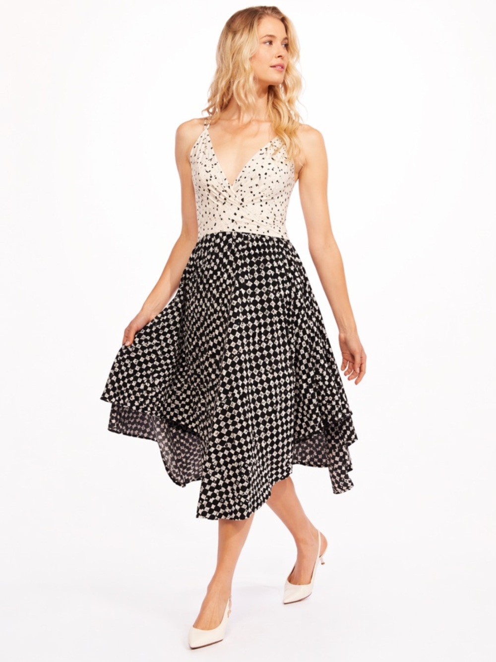 Eva Franco Anthropologie Inessa Moonflower Fit Flare Midi Dress Women’s Size 6